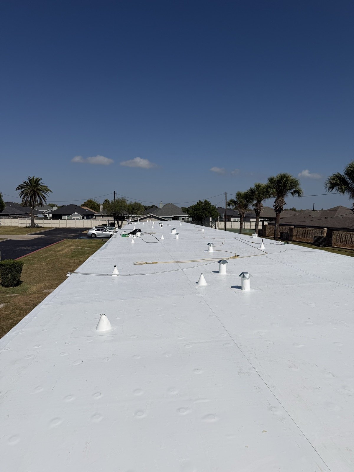 Standing seam metal roof on a rural home